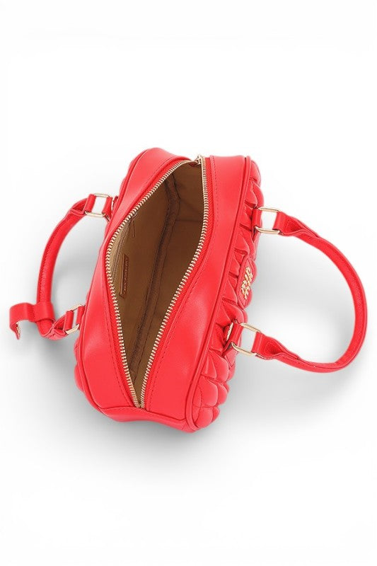 Fashion Handbag Faux Leather Quilted Top Handle Swing Bag Stylish Chic Accessory