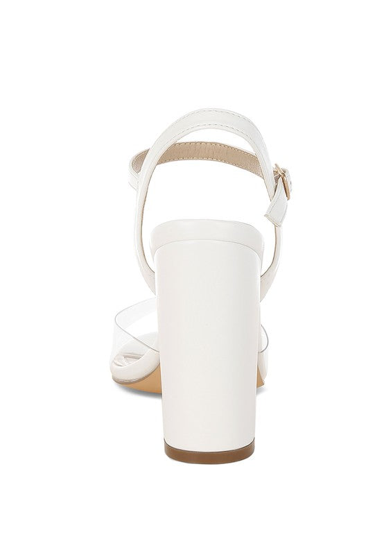 Perta Clear Strap Block Heel Sandals