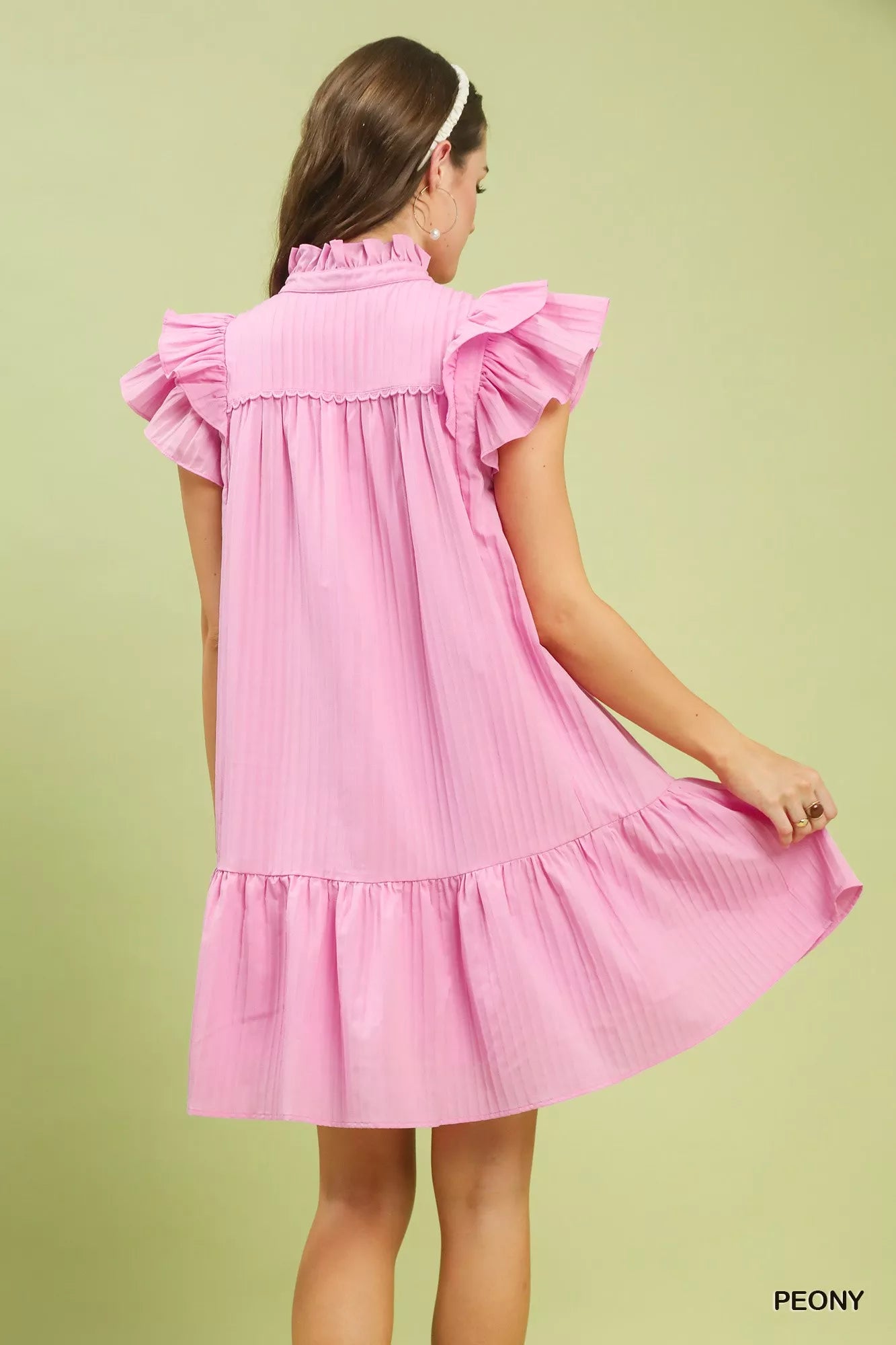 Flutter Sleeve Tiered Dress