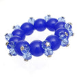 Beaded and Faceted Statement Bracelet in Royal Blue – Trendy Fashion Jewelry