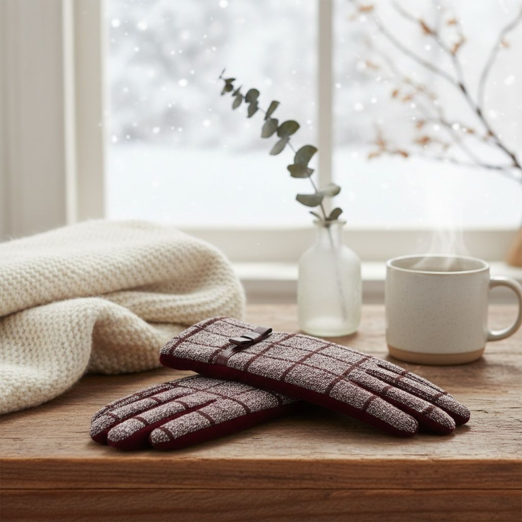 Women’s Touchscreen Winter Gloves Plaid Stylish Casual