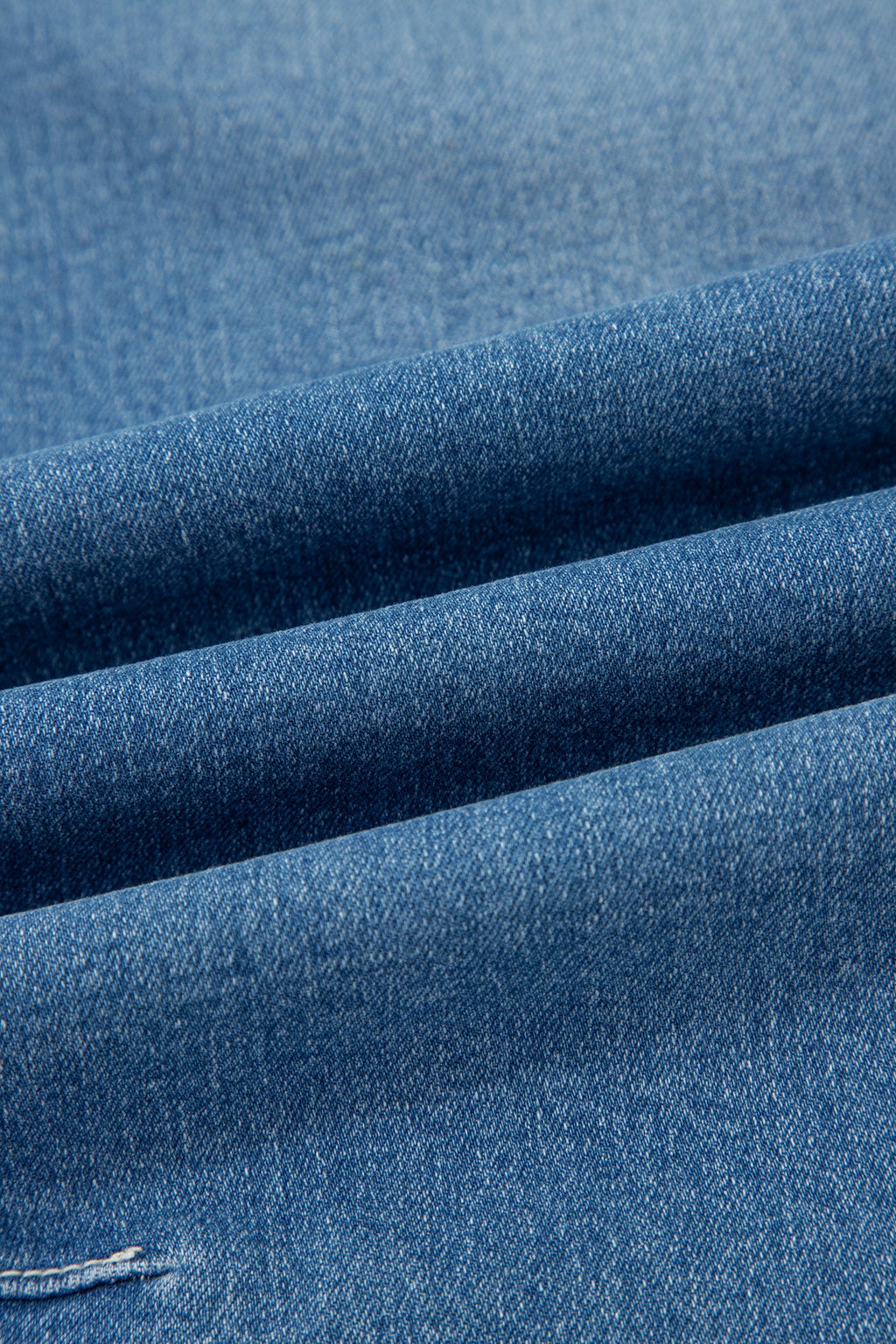 Sky Blue Medium Wash Cuffed Barrel Jeans