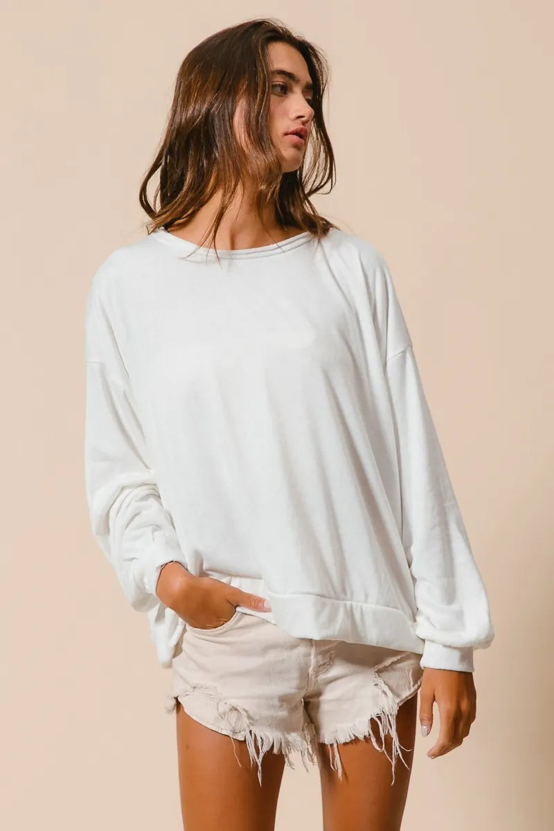Loop Terry Pull Over With Cut Edge Band