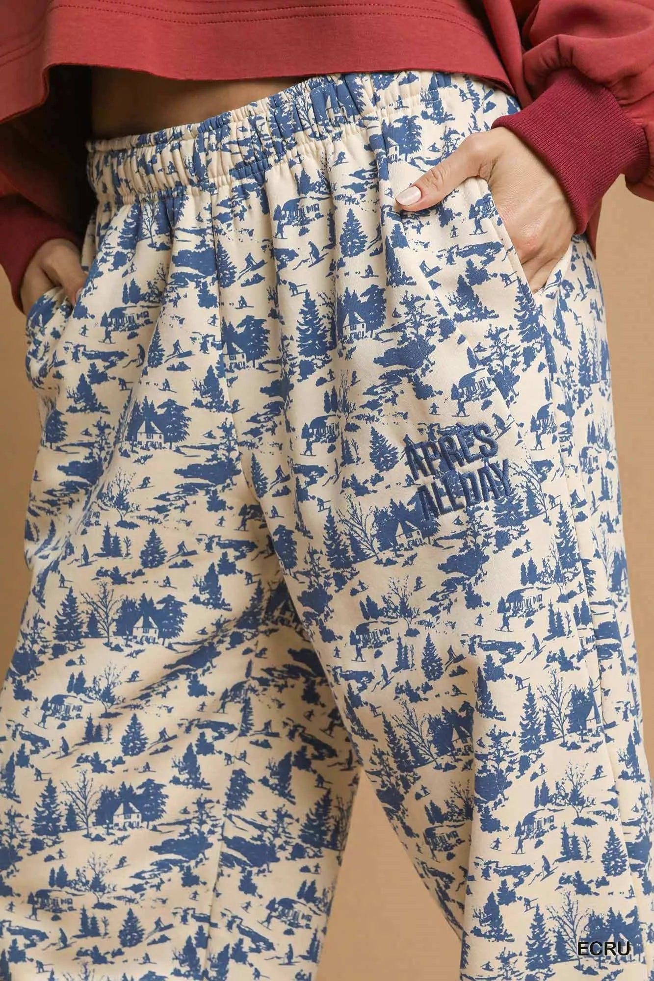 Scenic Print Casual Sweatpants