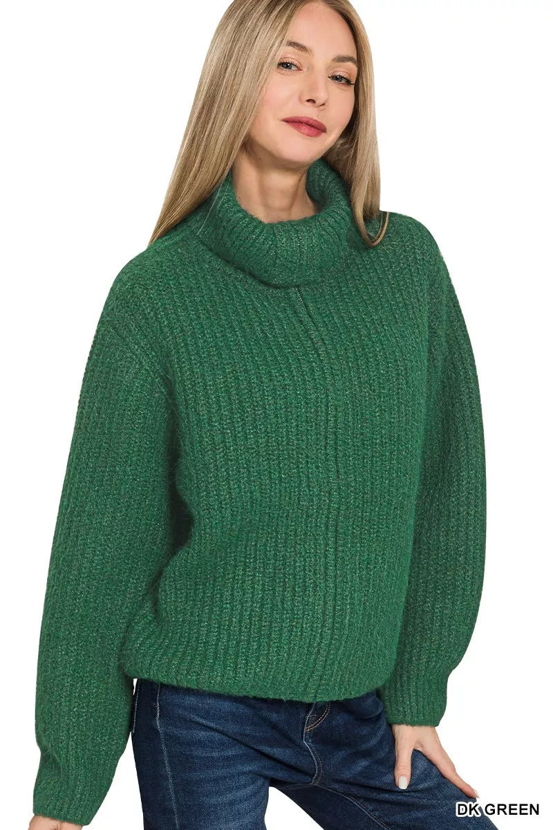 I am a Fashion Junky High Neck Full Zip Sweater Cardigan