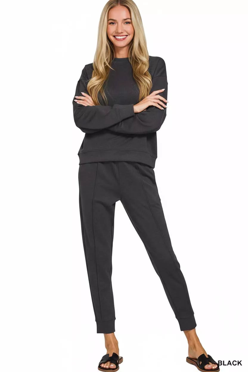I am a Fashion junky Scuba Mock Neck Sweatshirt and Joggers Set