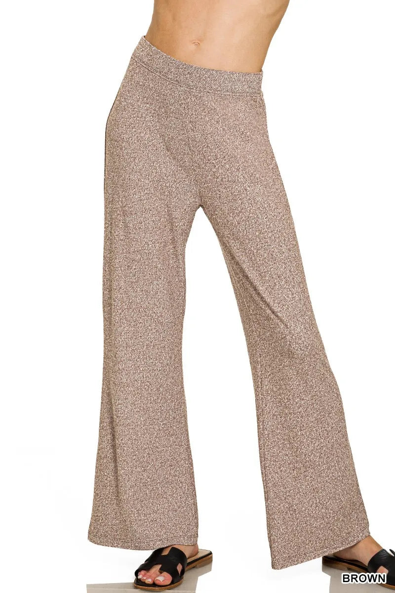 Soft Elastic Waisted Flare Pants