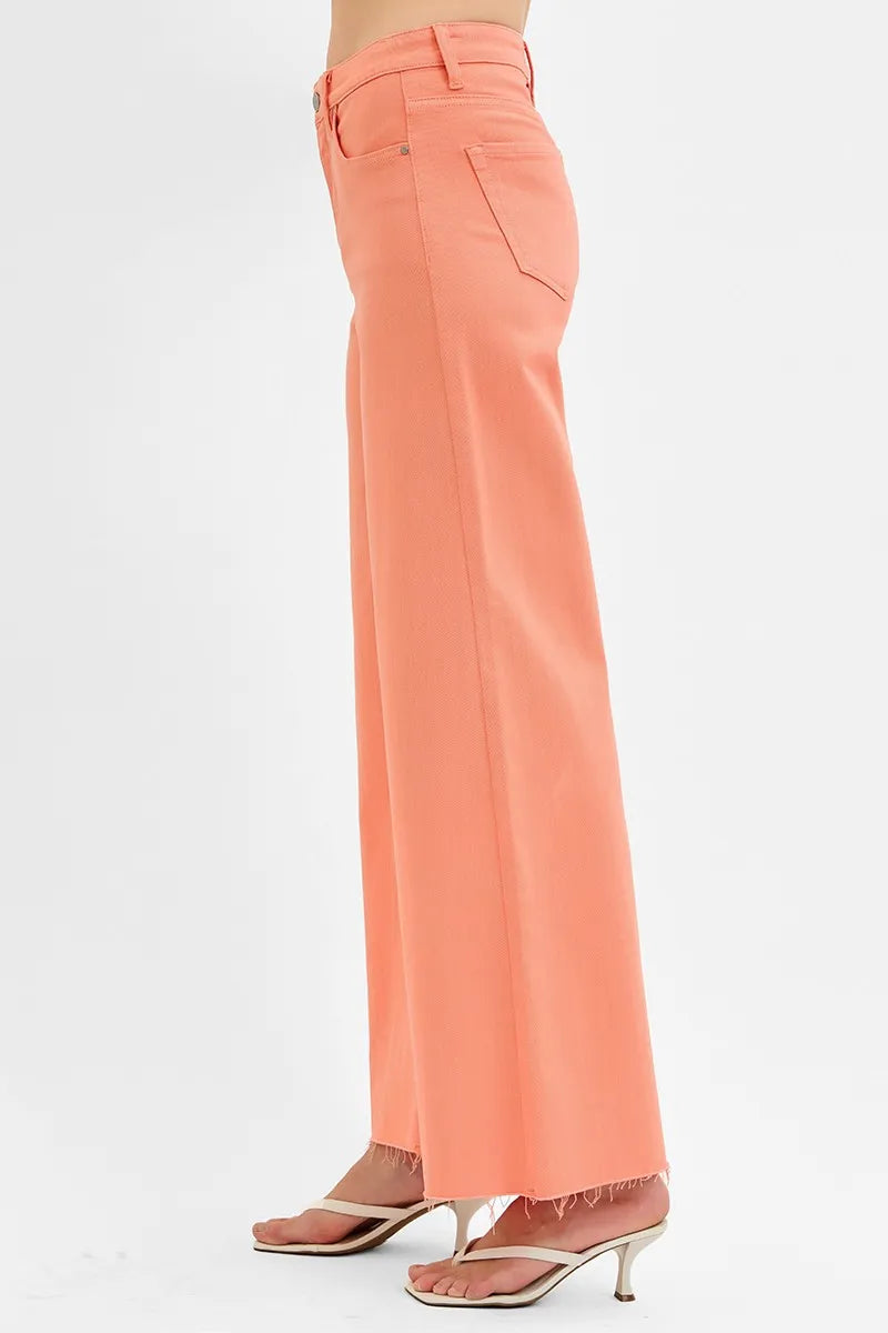 Full Size Tummy Control High Rise Wide Leg Palazzo Jeans Plus Size