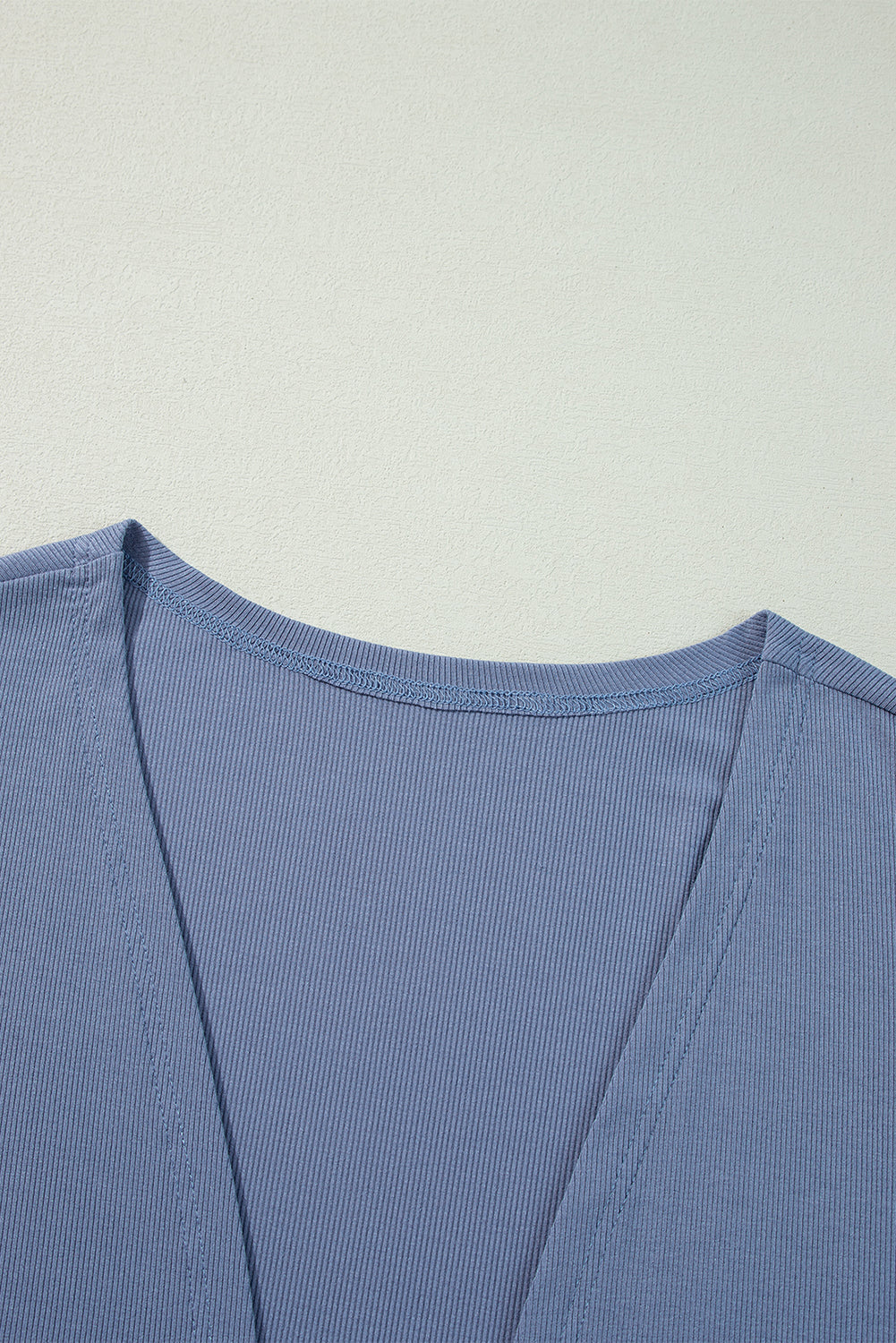 Solid Color Rib Knit Open Front Tunic Cardigan