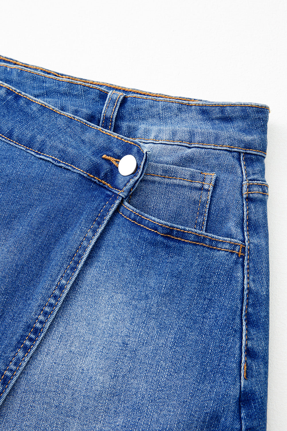 Wrapped Crossed Waist Denim Mini Skirt