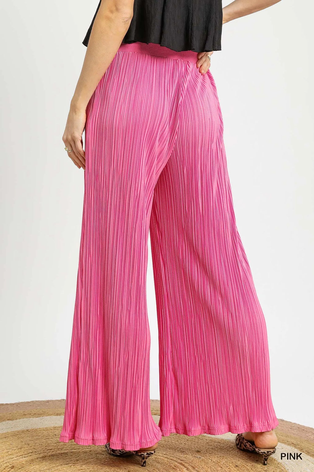 Wide Leg Textured Pants