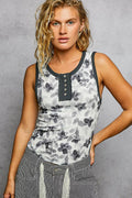Floral Round Neck Cropped Ribbed Tank