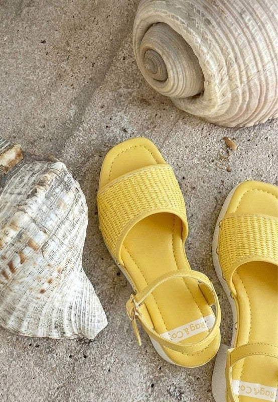 Mazaro Raffia Chunky Sandals