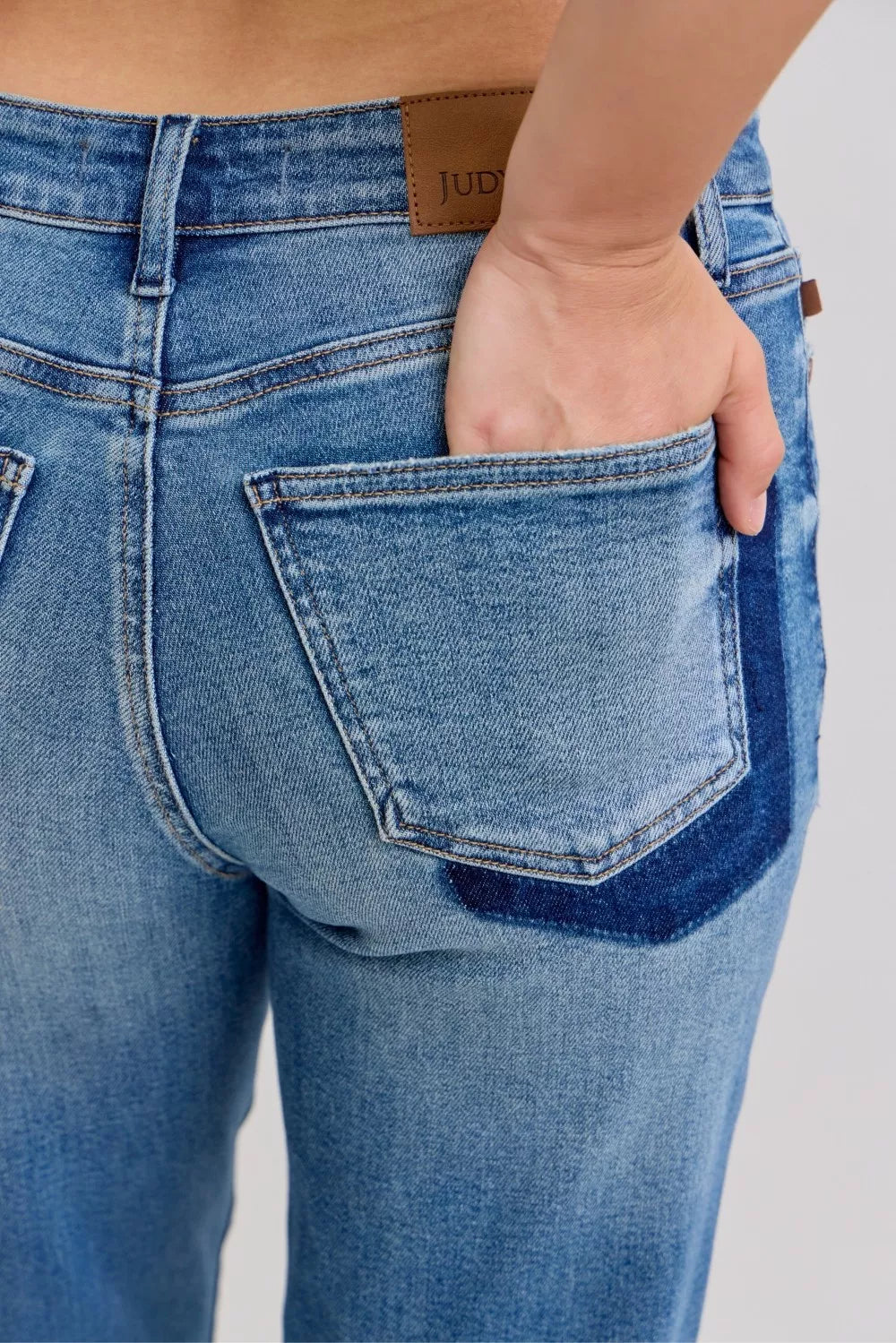 Full Size Mid Rise Bf Patch & Repair Destroy Release Hem Jeans Plus Size