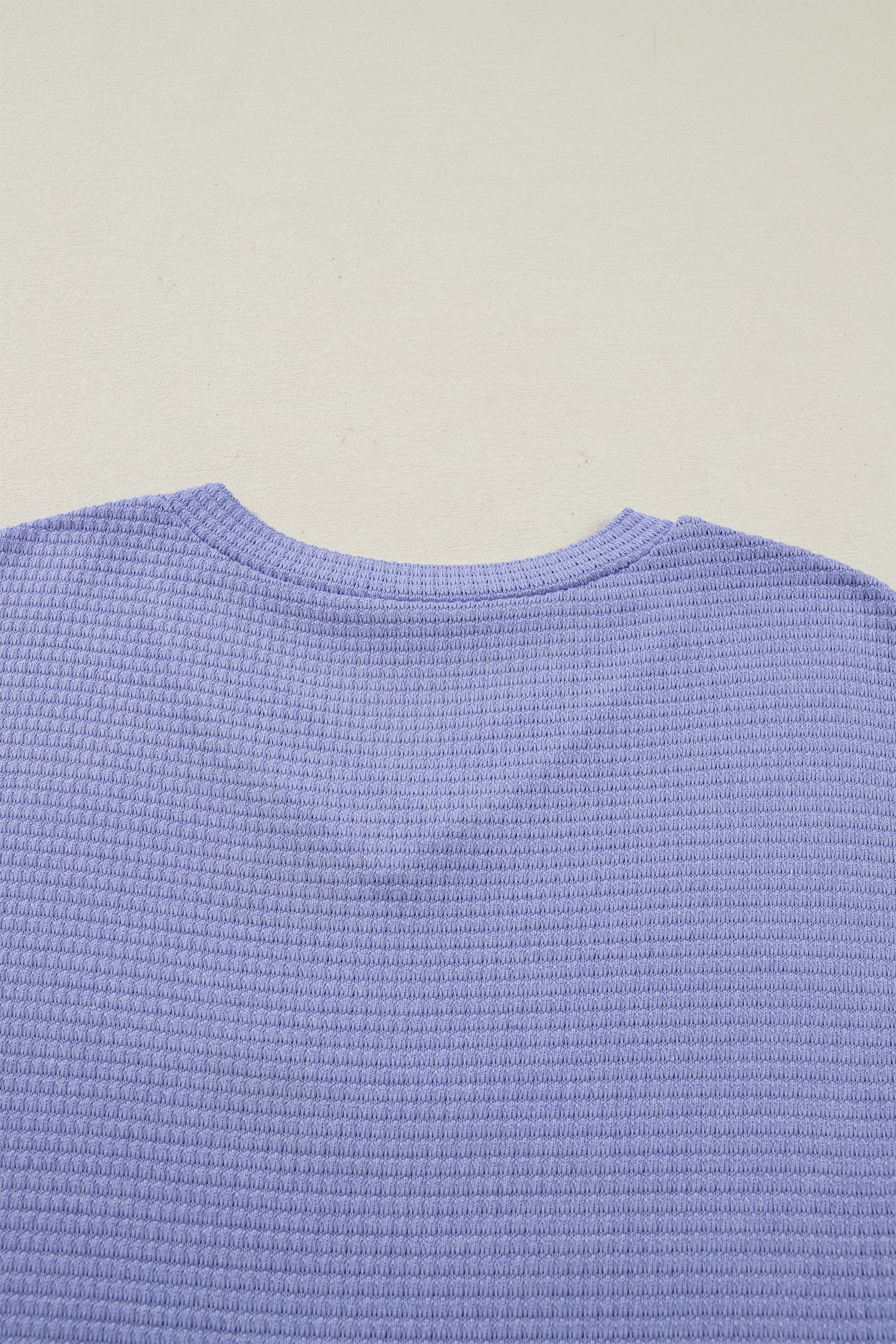 Wisteria Waffle V Neck Short Sleeve Knit Top