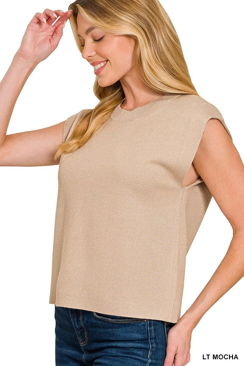 Round Neck Viscose Sweater Vest