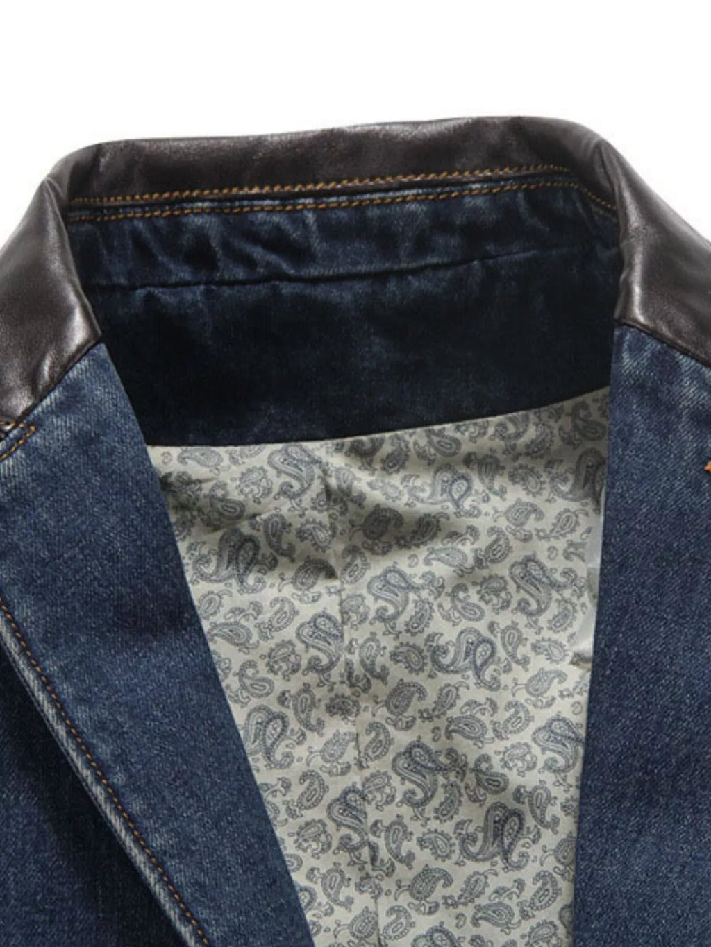Men's Plus Size Lapel Collar Button Up Denim Blazer