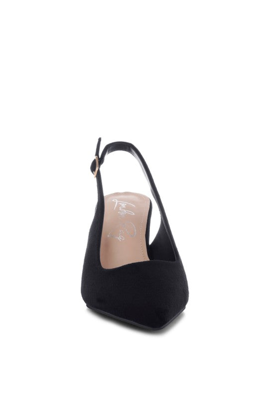 Theobs Soft Microfiber Pointed Toe Slingbacks