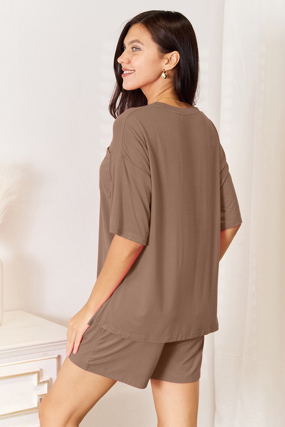 I am a Fashion Junky Full Size Soft Rayon Half Sleeve Top and Shorts Set
