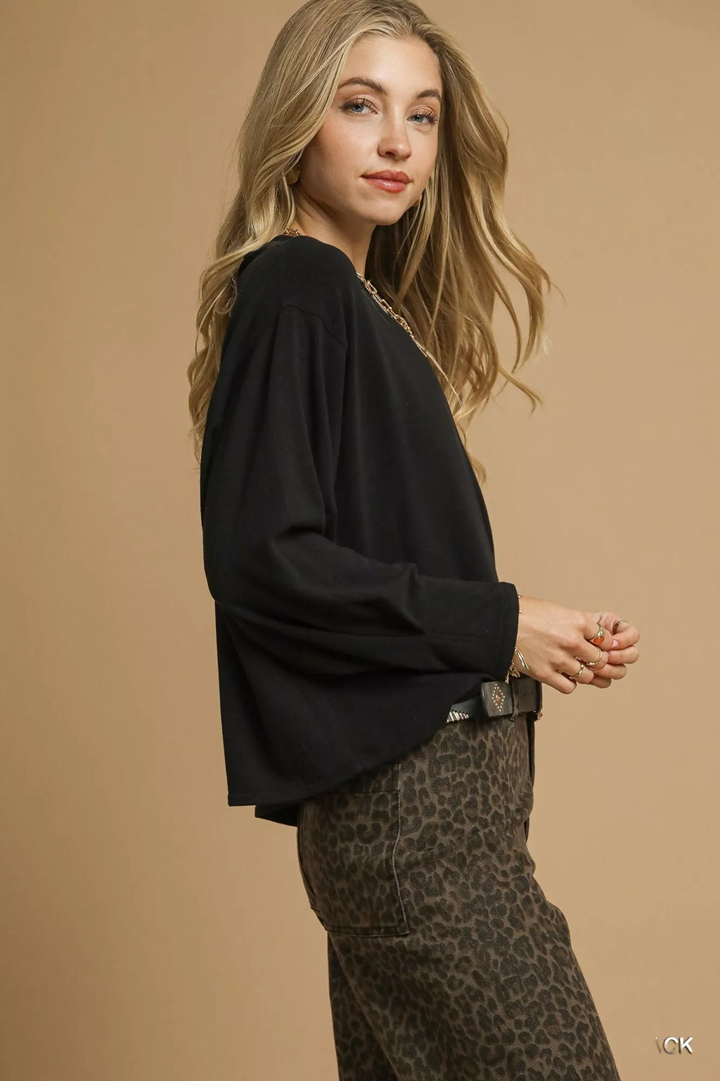 Brushed Fleeve Crewneck Top