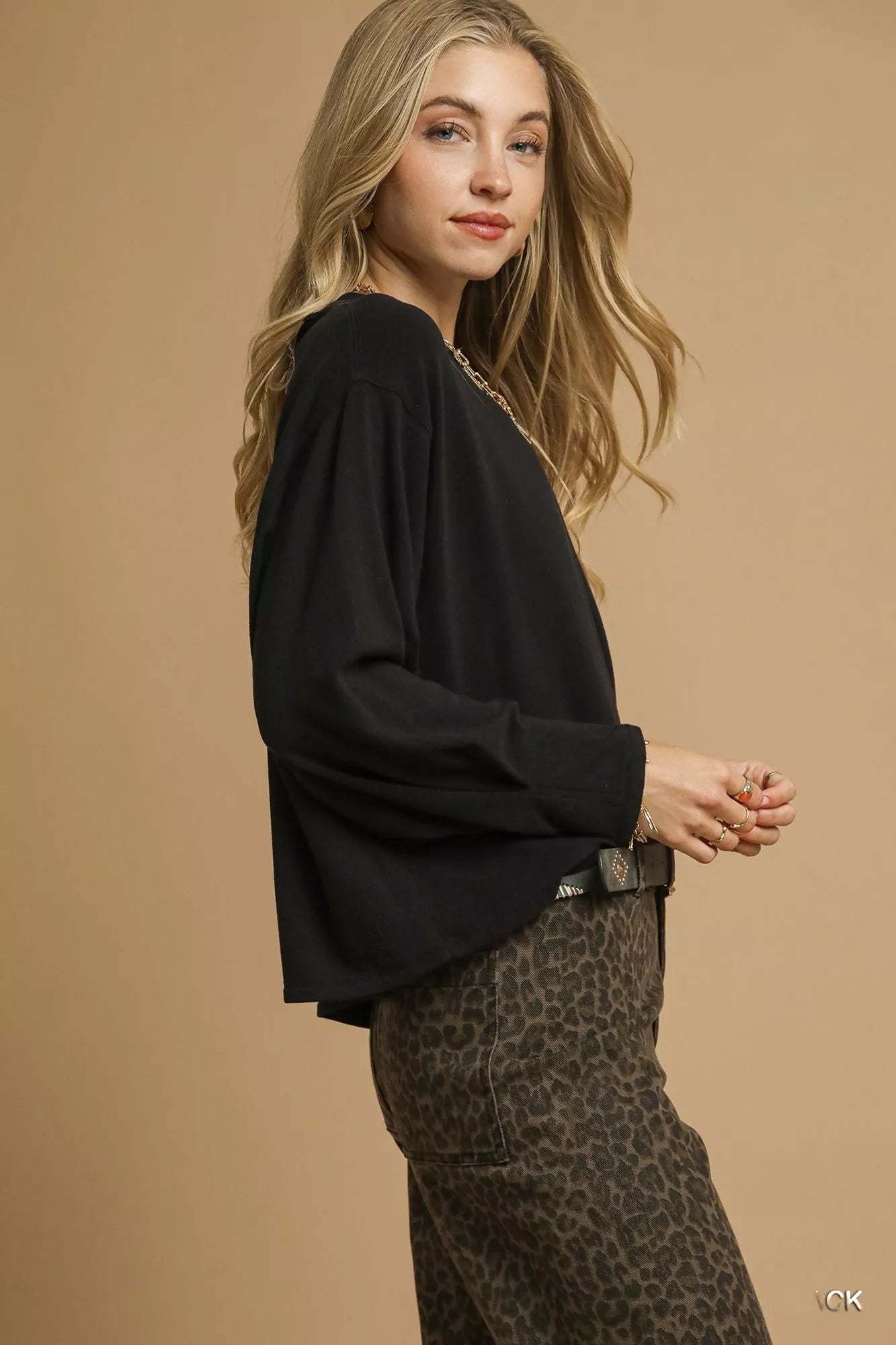 Brushed Fleeve Crewneck Top
