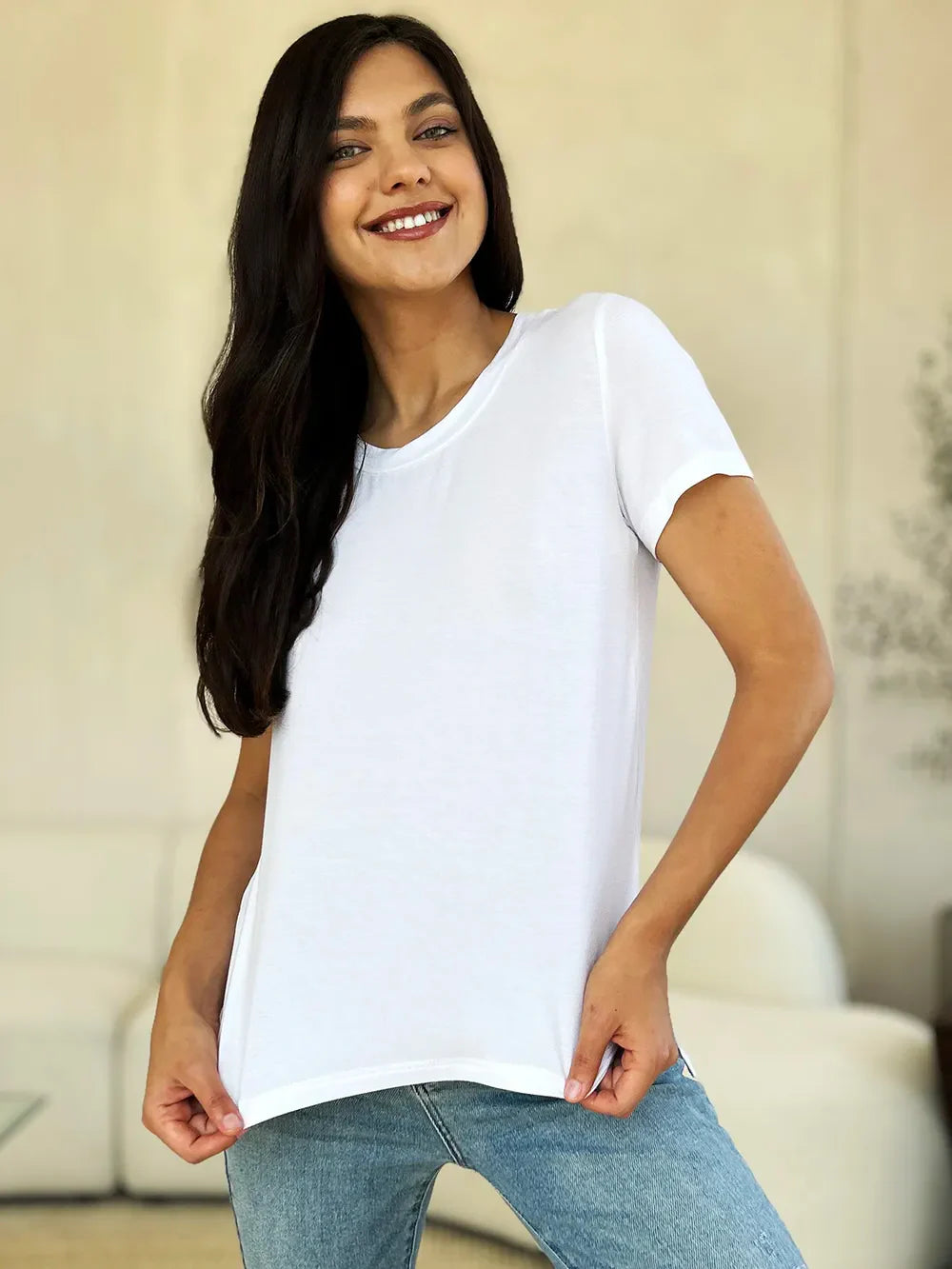 Full Size Round Neck Short Sleeve T-Shirt