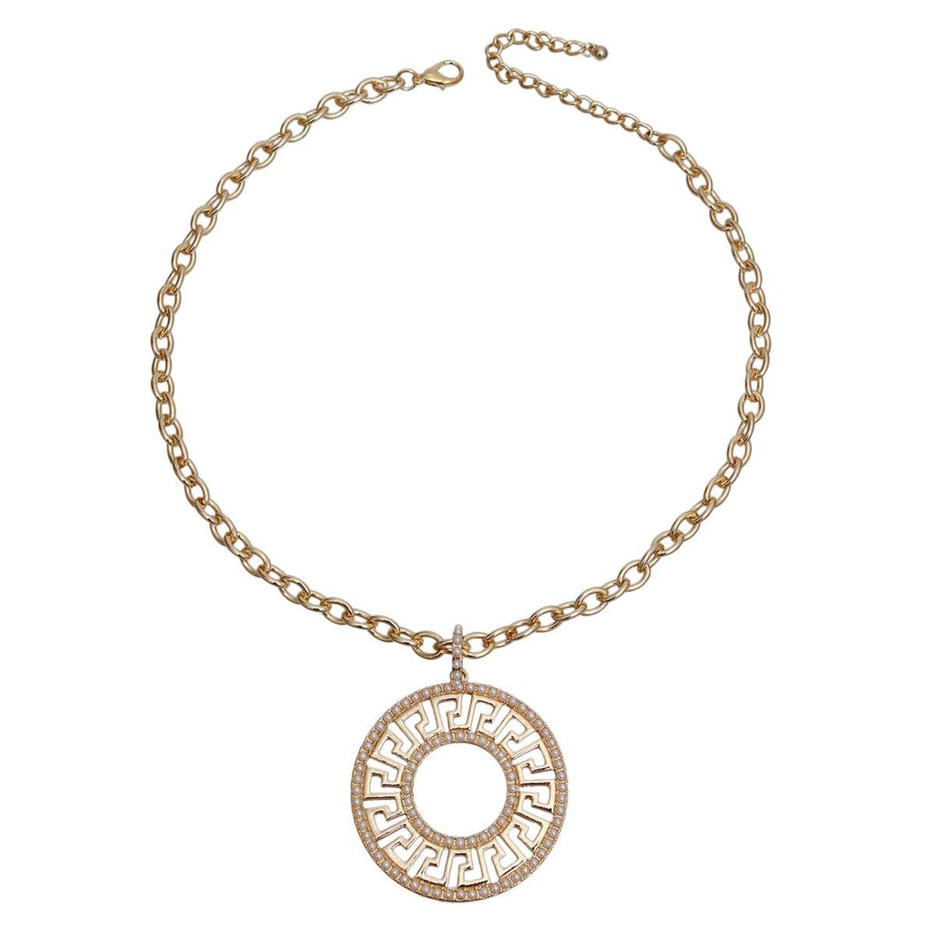 Statement Pearl Necklace with Gold Cable Chain, Trendy Greek-Inspired Jewelry