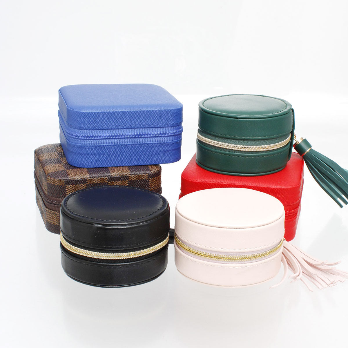 Jewelry Box Organizer Round Travel Green Stylish for Women