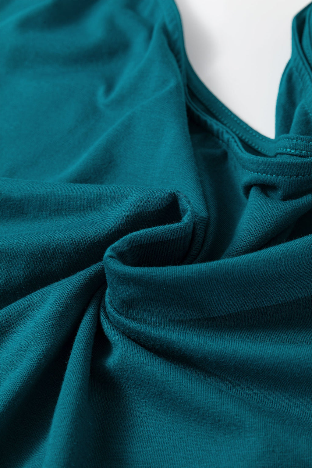 Blue Sapphire Plus Size Solid Color Asymmetric Neck Short Sleeve Blouse