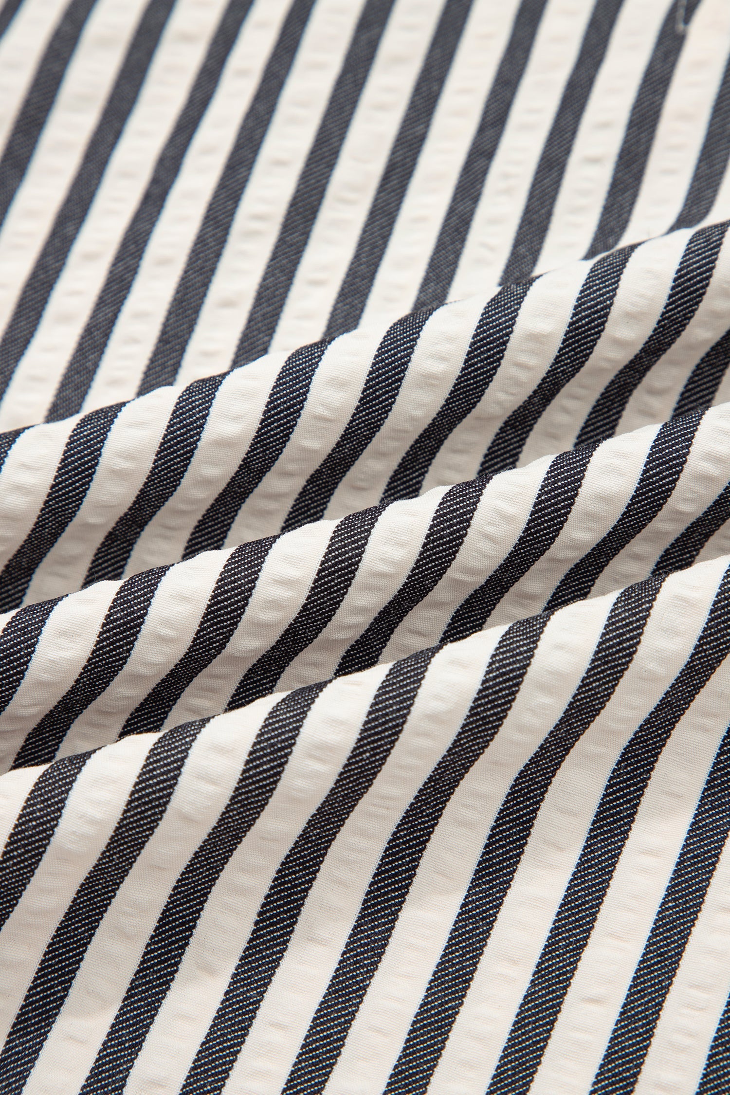 Black Stripe Polo Collar Half Zip Short Puff Sleeve Blouse