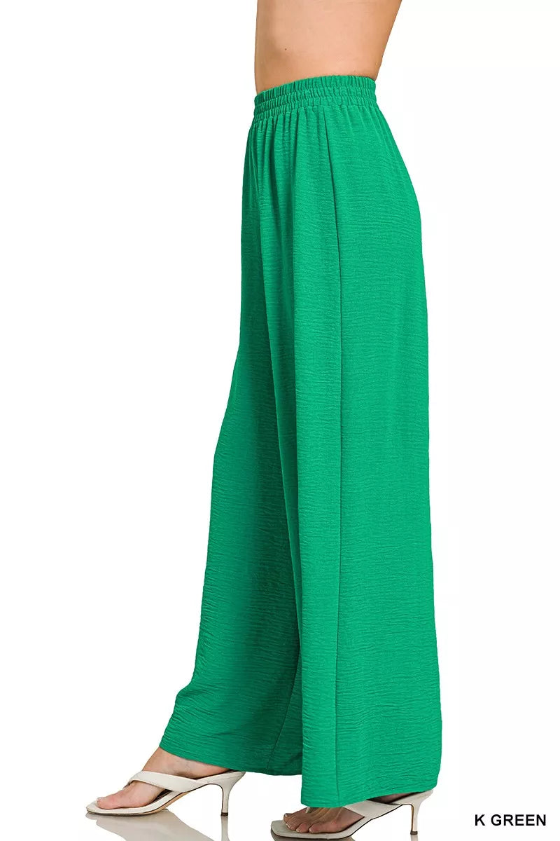 Woven Airflow Elastic Waistband Pants
