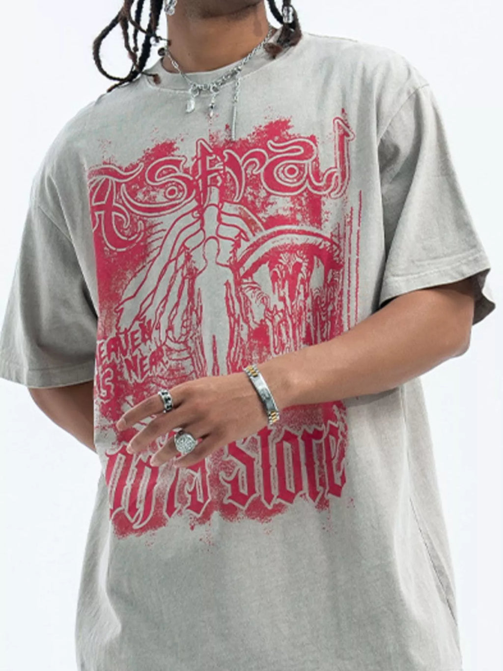 Men's Graphic Round Neck Oversized T-Shirt