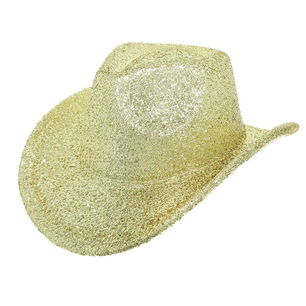 Fashion Cowboy Hat Gold Metallic Glittering Stylish Statement Accessory