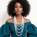 Pearl Brooch Necklace Elegant White Statement Jewelry Accessory