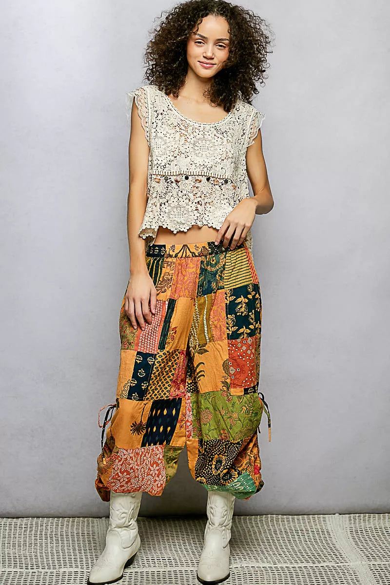Lace Trim Openwork V-Neck Crochet Tank with Scalloped Edge