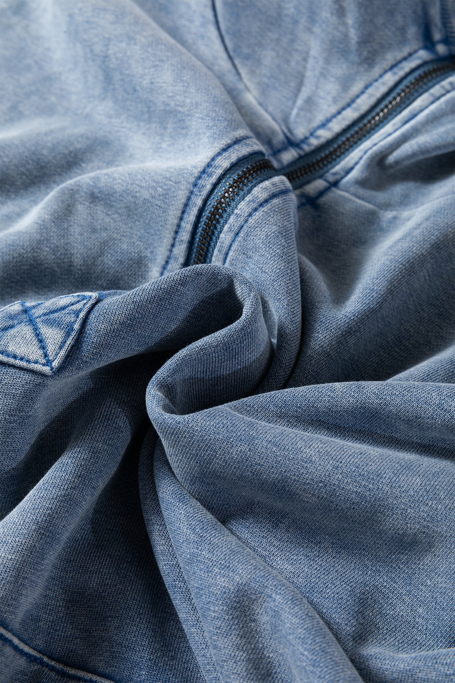 Half Zip Kangaroo Pocket Mineral Wash Baggy Hoodie