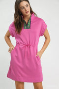 Dolman Sleeve Zip Detail Dress