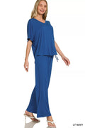 V-neck Oversized Top & Pants Set