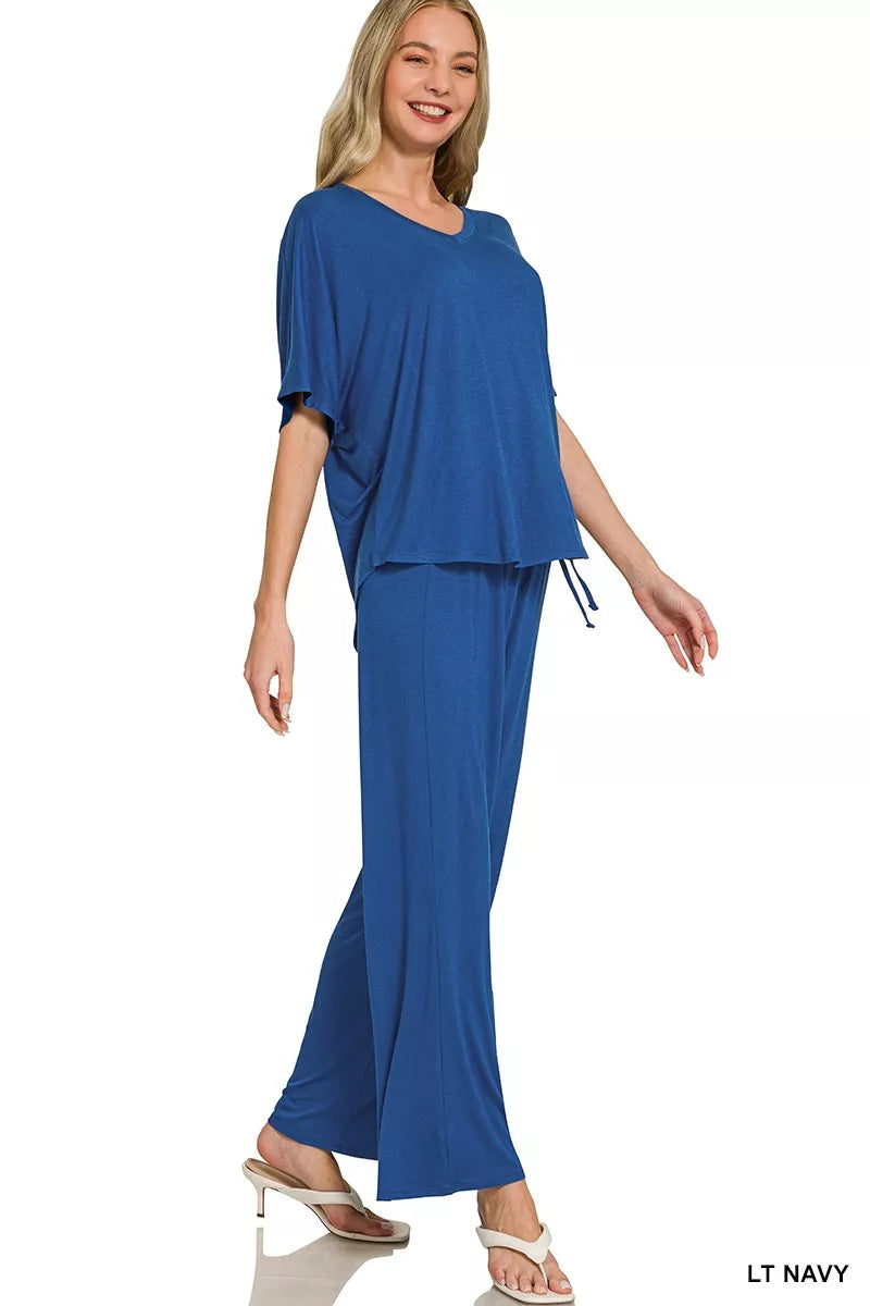 V-neck Oversized Top & Pants Set