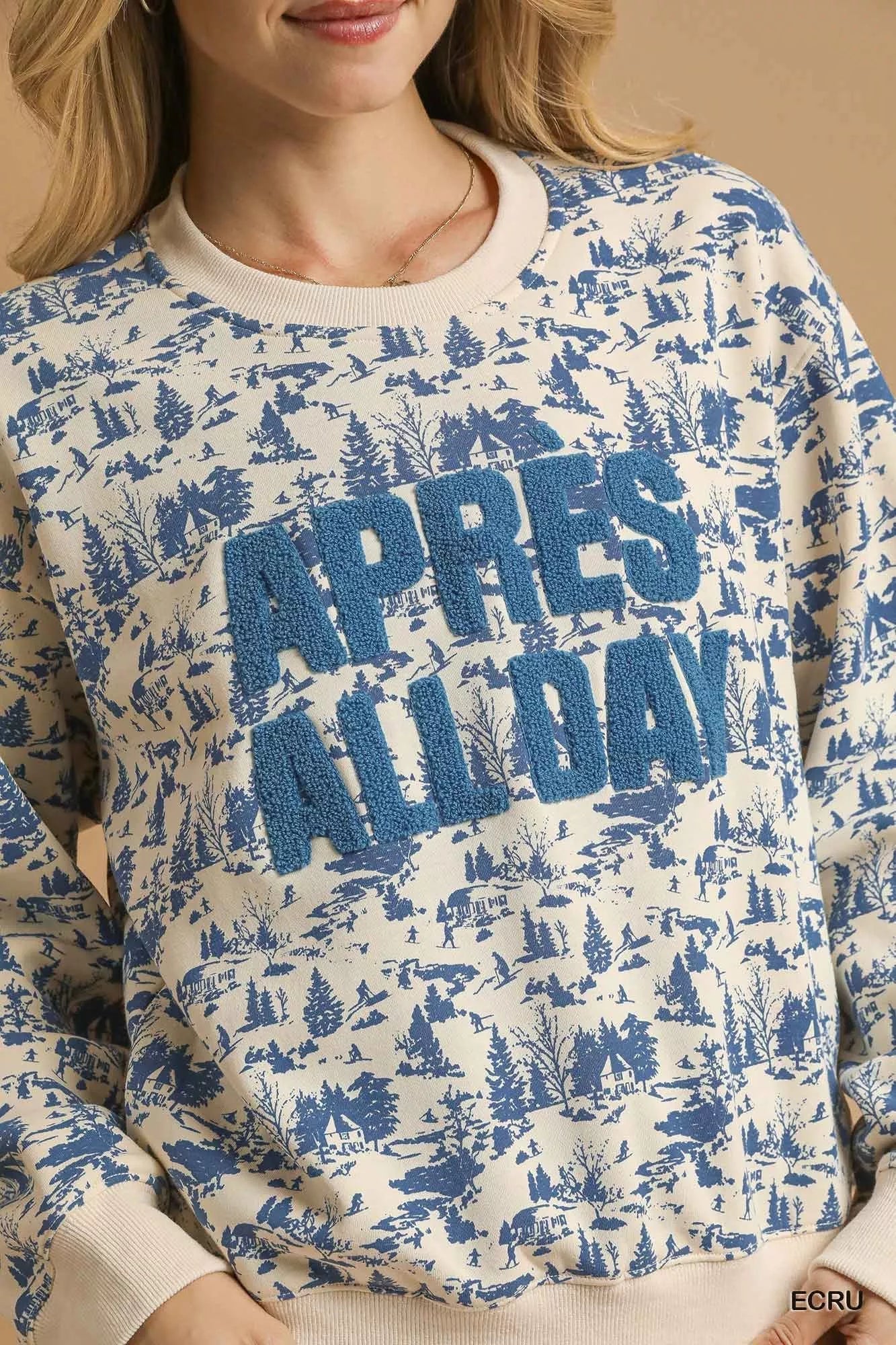 Scenic Print Cropped Sweatshirt