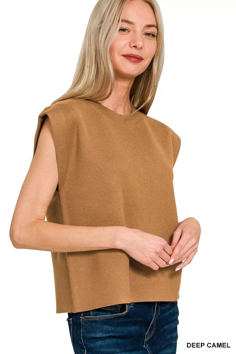 Round Neck Viscose Sweater Vest