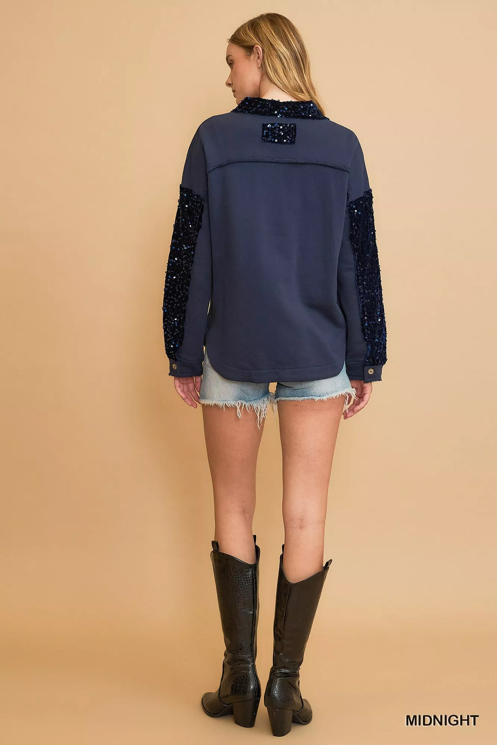 Sequined French Terry Jacket