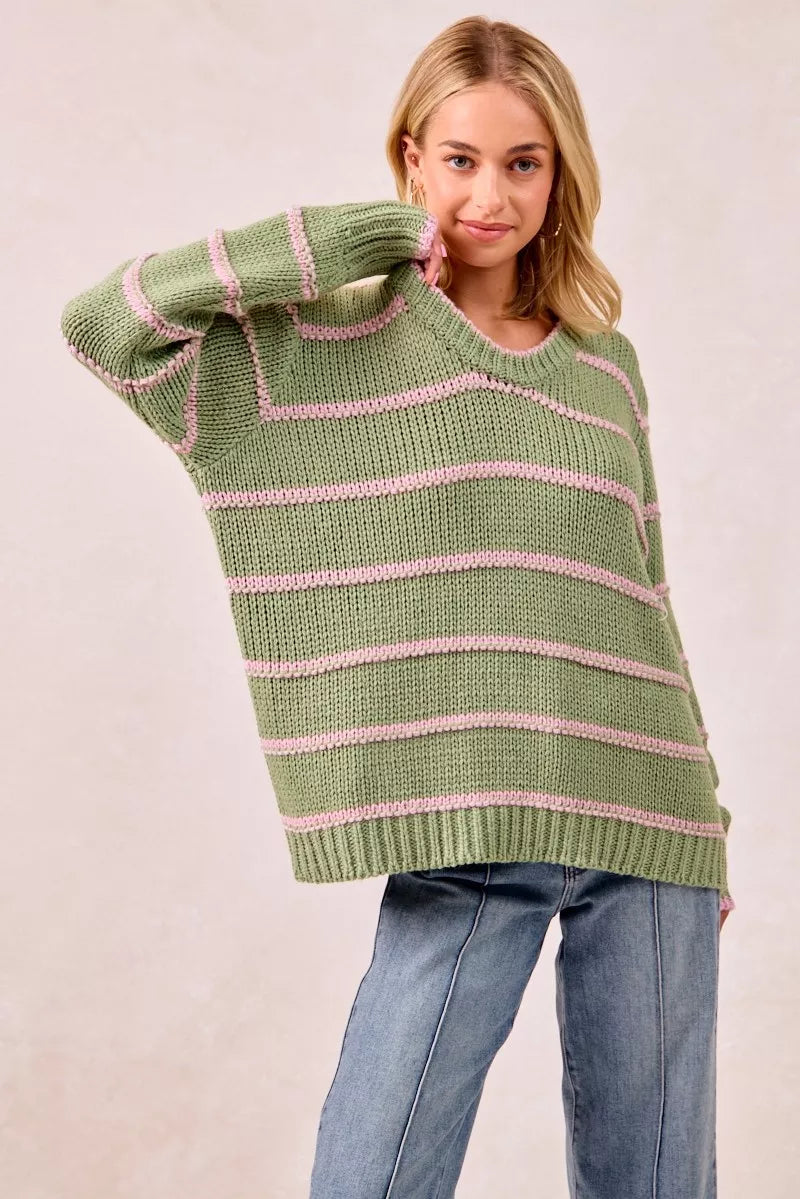 Striped Long Sleeve Sweater