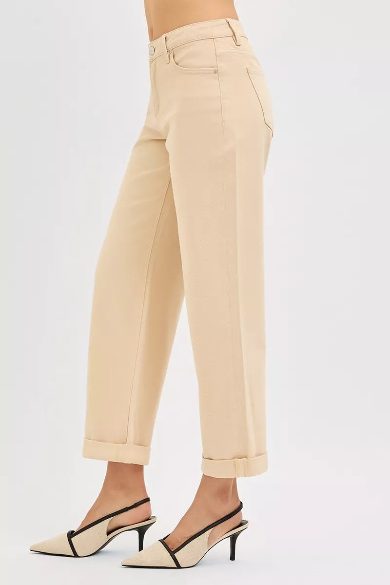 Tummy Control Mid Rise Ankle Barrel Relaxed Baggy