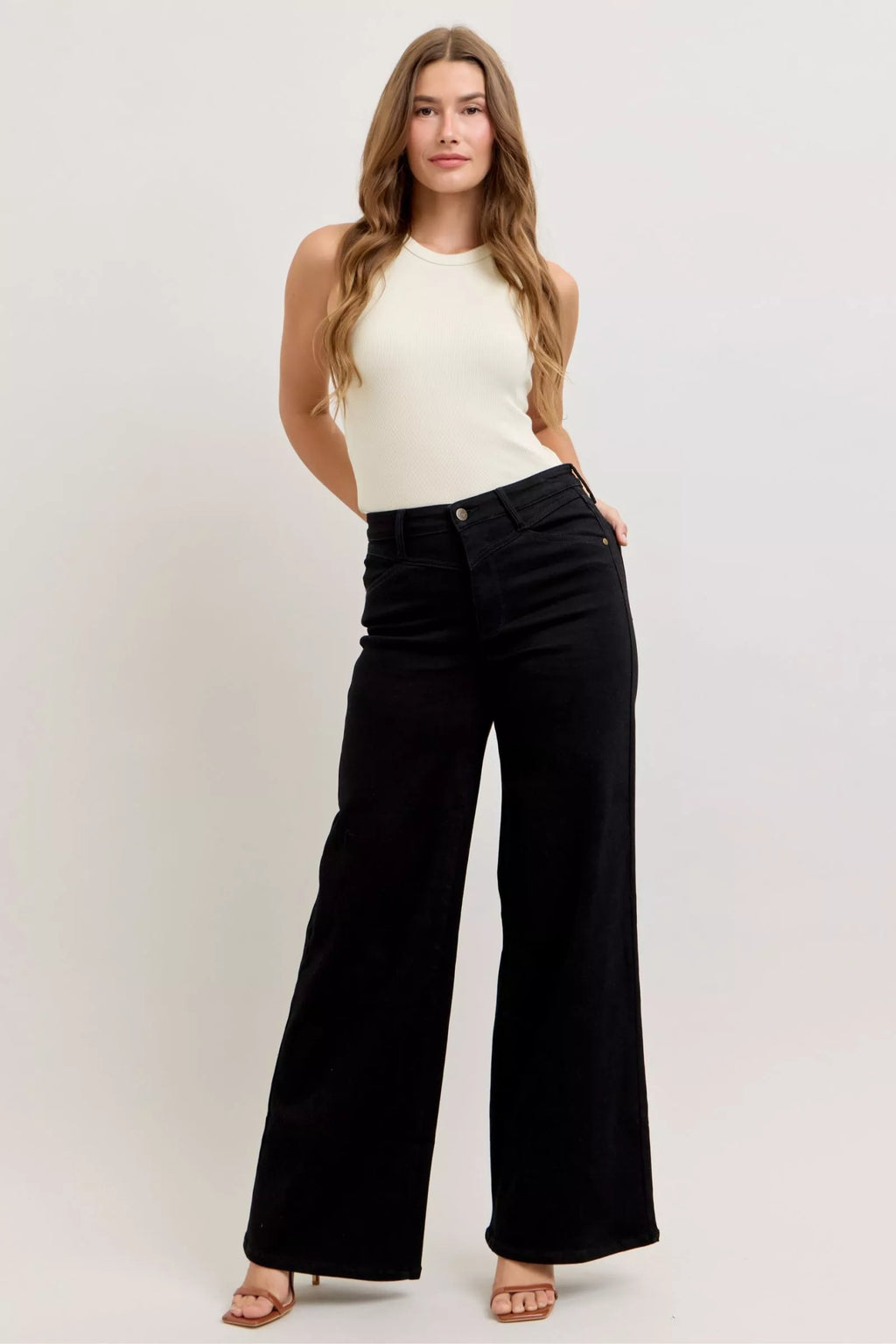 High-Waisted Wide Leg Jeans