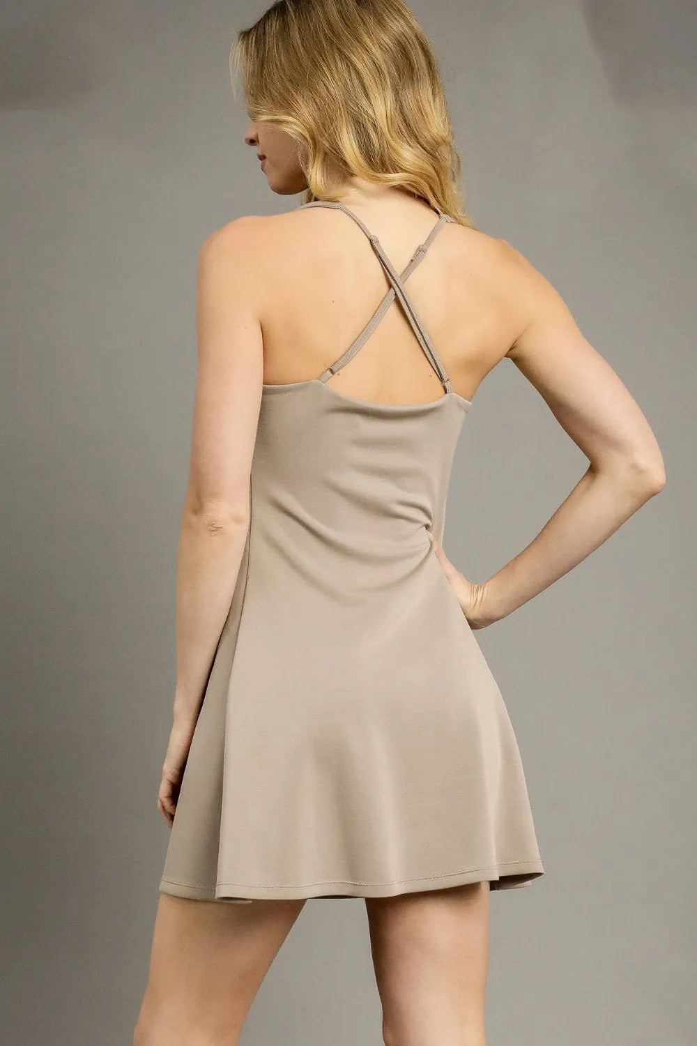 Crisscross Square Neck Active Dress