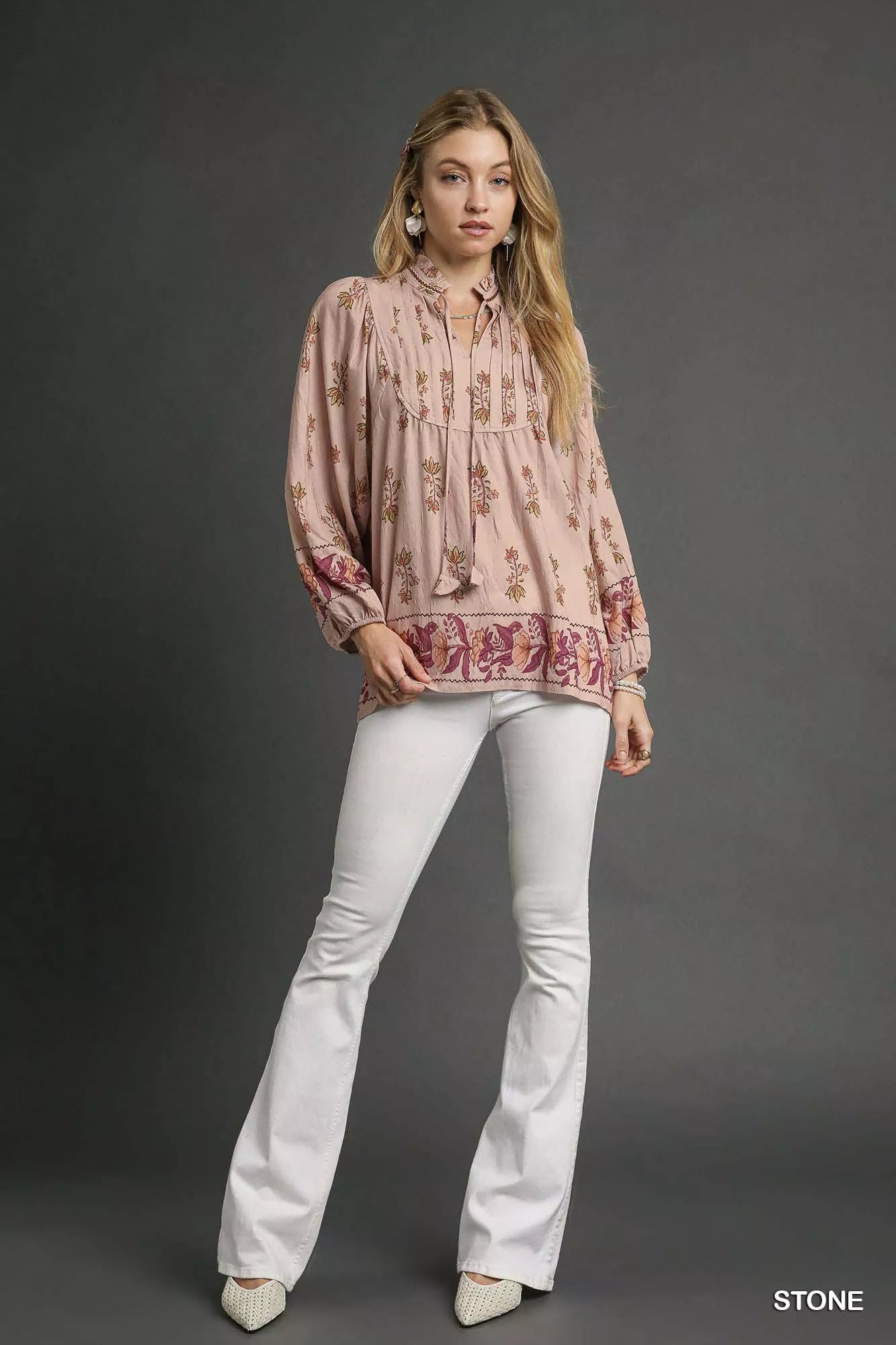 Floral Boho Peasant Blouse