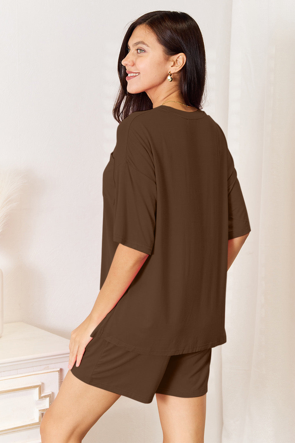 I am a Fashion Junky Full Size Soft Rayon Half Sleeve Top and Shorts Set