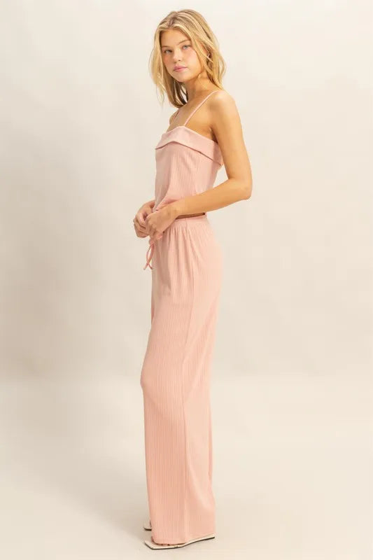 Rib Knit Cami Top and Pants Set