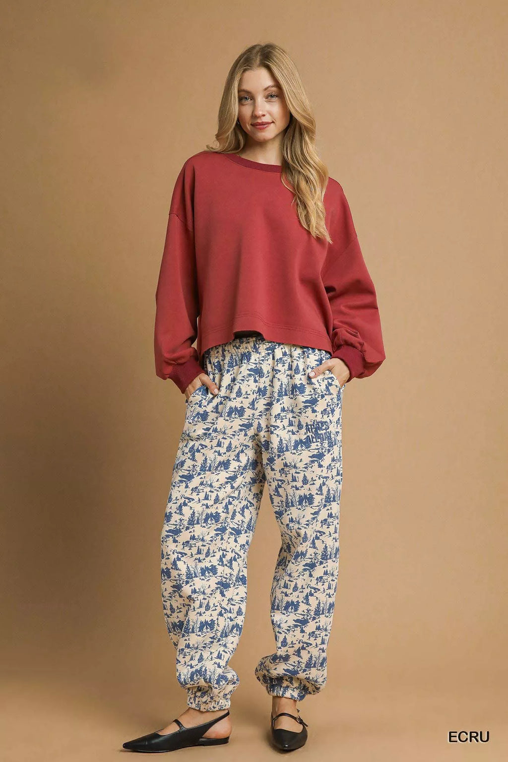Scenic Print Casual Sweatpants